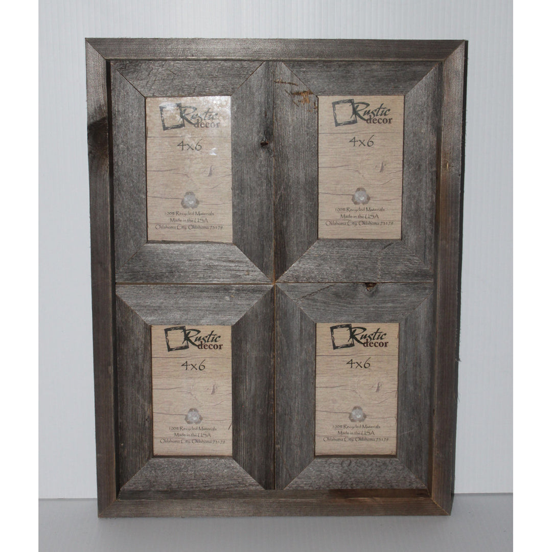 Rustic Barn Wood Window Frame (Holds 4x6 Pictures) Image 1