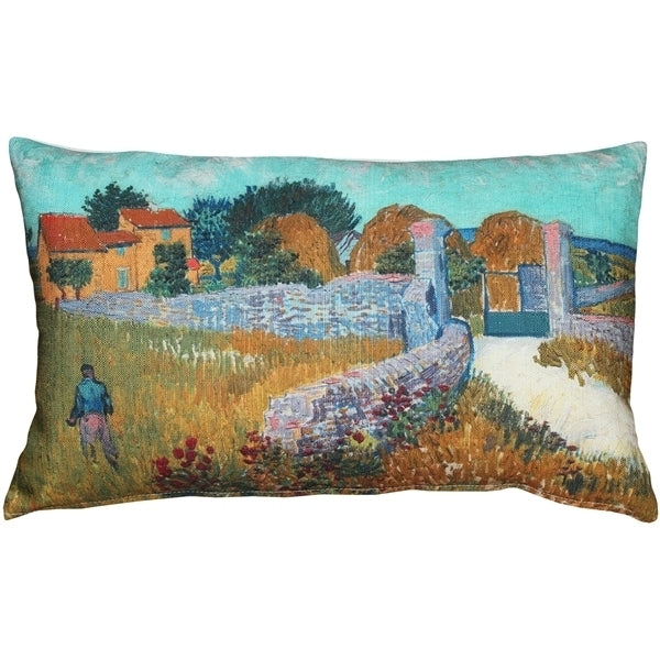 Pillow Decor - Van Gogh Farmhouse in Provence Throw Pillow Image 1