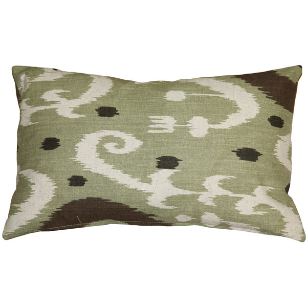 Pillow Decor - Indah Ikat Green 12x20 Throw Pillow Image 1