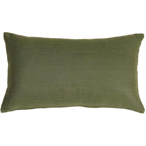 Pillow Decor - Tuscany Linen Fig Green 12x19 Throw Pillow Image 1