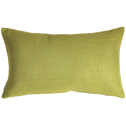 Pillow Decor - Tuscany Linen Apple Green 12x19 Throw Pillow Image 1