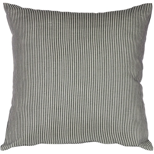 Pillow Decor - Ticking Stripe Wedgewood Blue 15x15 Throw Pillow Image 1