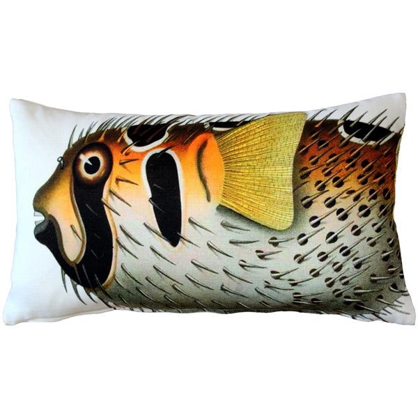 Pillow Decor - Porcupinefish Fish Pillow 12x19 Image 1
