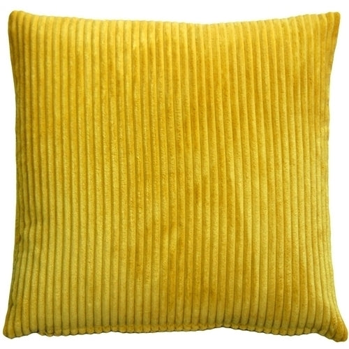 Pillow Decor - Wide Wale Corduroy 22x22 Yellow Throw Pillow Image 1