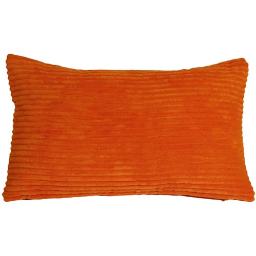 Pillow Decor - Wide Wale Corduroy 12x20 Dark Orange Throw Pillow Image 1