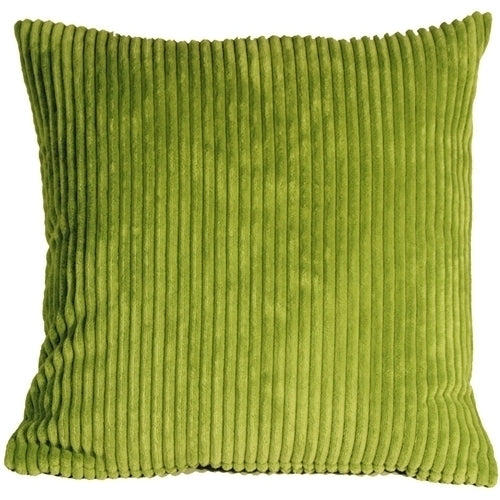 Pillow Decor - Wide Wale Corduroy 22x22 Green Throw Pillow Image 1