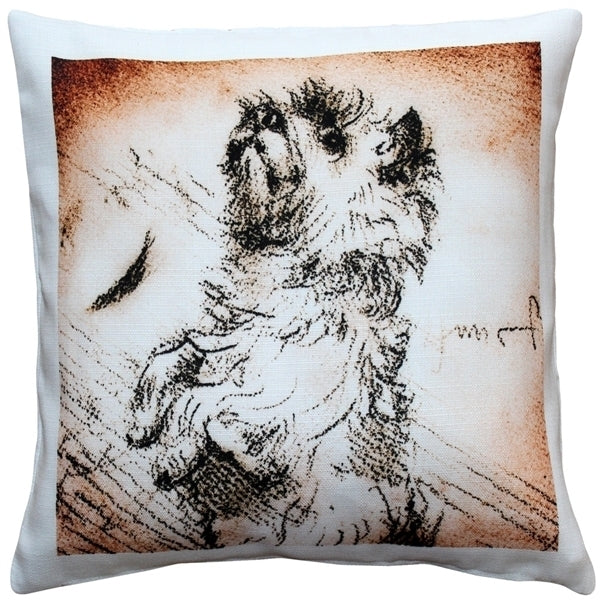 Pillow Decor - Cairn Terrier Sitting Up Dog Pillow 17x17 Image 1