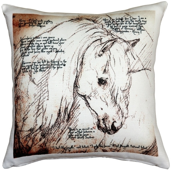 Pillow Decor - The Love of Horses Mare 17x17 Throw Pillow Image 1