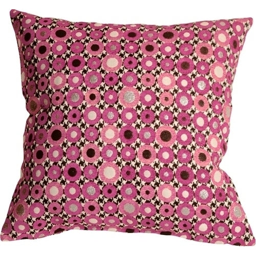 Pillow Decor - Houndstooth Spheres 18x18 Pink Throw Pillow Image 1