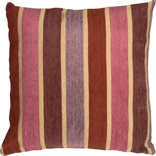 Pillow Decor - Savannah Stripes 20x20 Pink Purple Chenille Throw Pillow Image 1