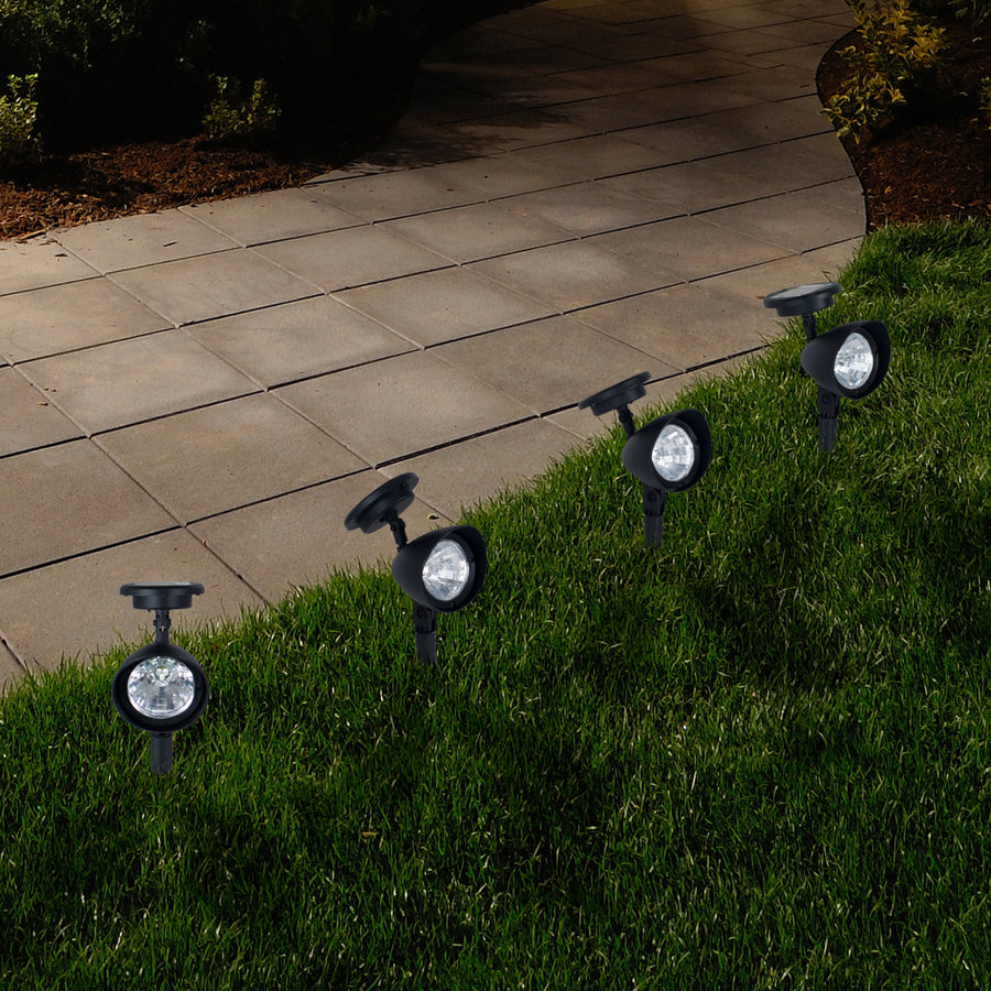 Pure Garden Outdoor Solar Yard Spot Lights - Set of 4 Image 1