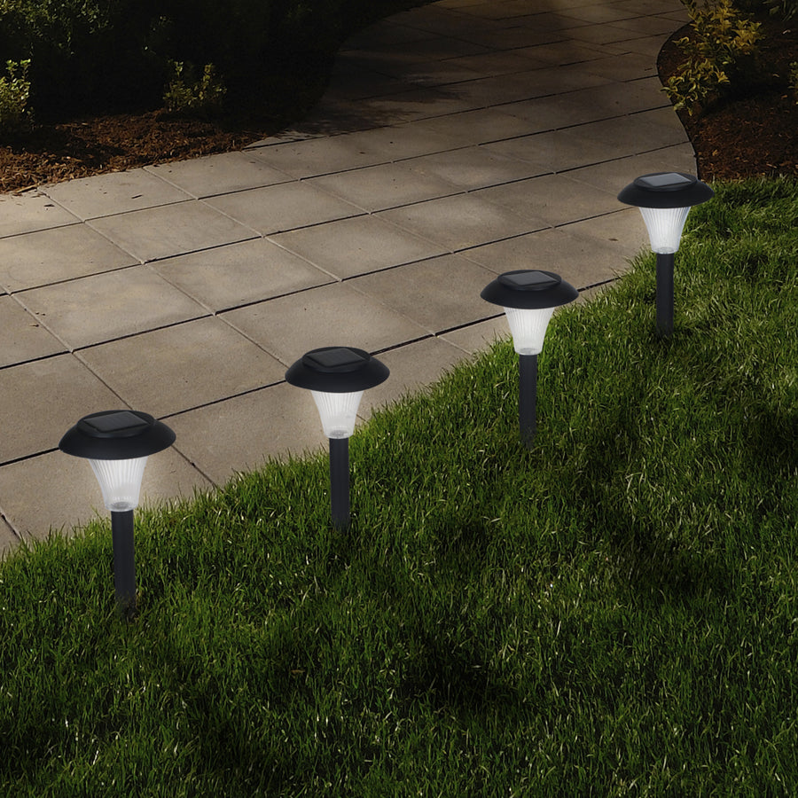 Pure Garden Solar Powered Black Accent Lights - Set of 8 Image 1
