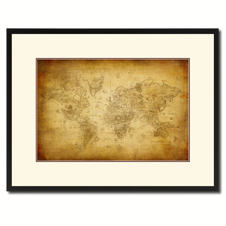 Ancient World Vintage Antique Map Wall Art  Gift Ideas Canvas Print Custom Picture Frame Image 1