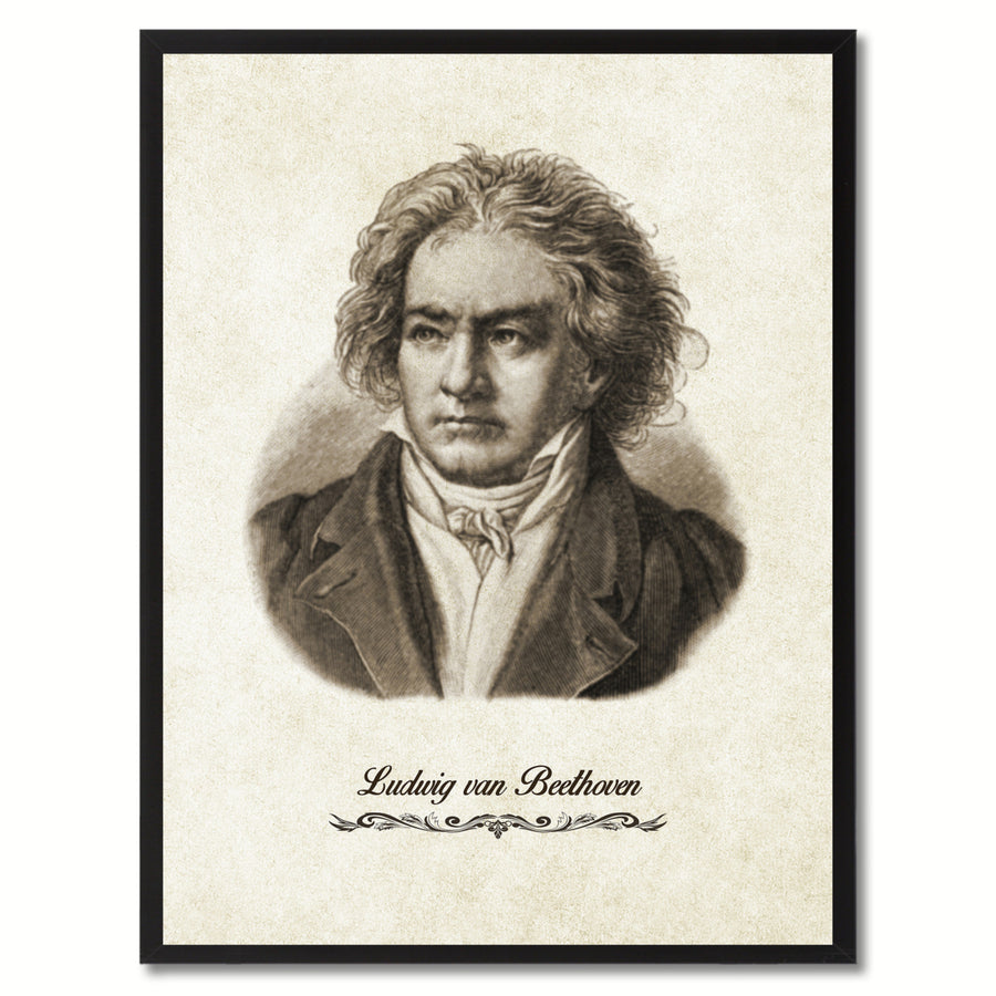 Beethoven Musician Canvas Print Pictures Frames Music  Wall Art Gifts Image 1