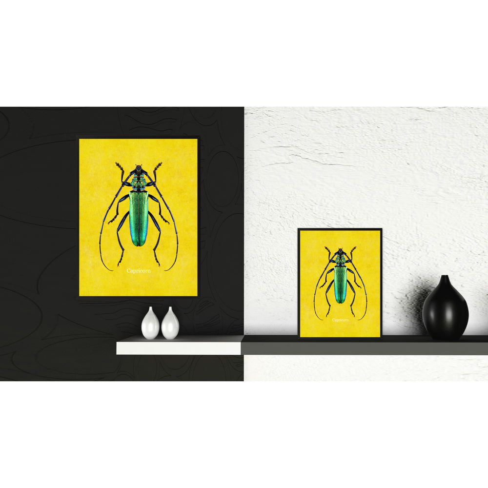 Capricorn Yellow Canvas Print with Picture Frames  Wall Art Gifts Image 2