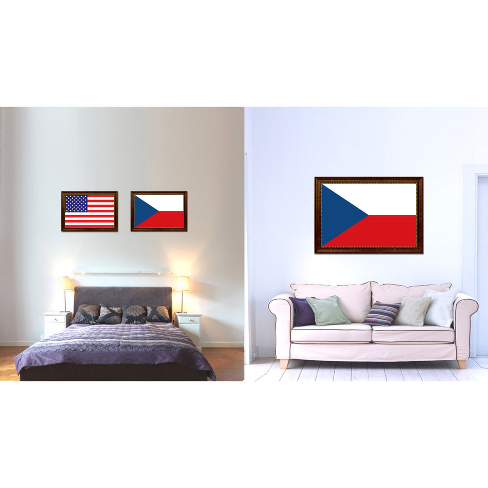 Czech Republic Country Flag Canvas Print with Picture Frame  Gifts Wall Image 2