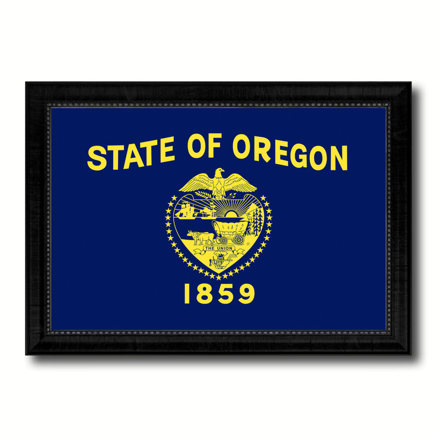 Oregon State Flag Canvas Print with Picture Frame Gift Ideas Home Dcor Wall Art Decoration Image 1