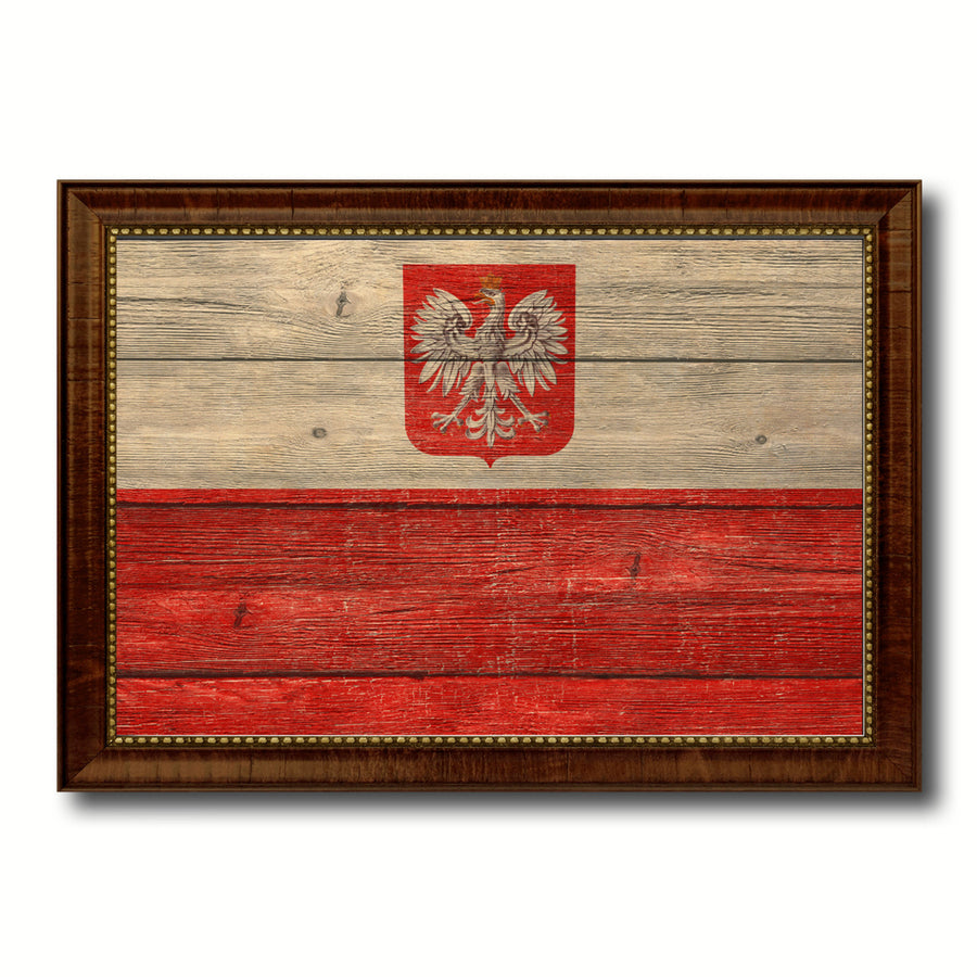 Poland Country Flag Texture Canvas Print with Custom Picture Frame  Gift Ideas Wall Art Image 1
