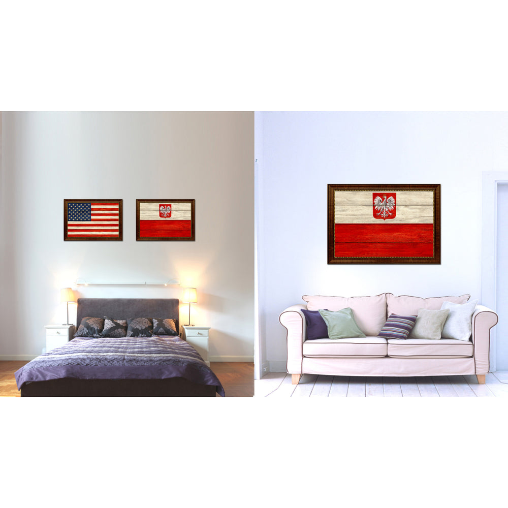 Poland Country Flag Texture Canvas Print with Custom Picture Frame  Gift Ideas Wall Art Image 2