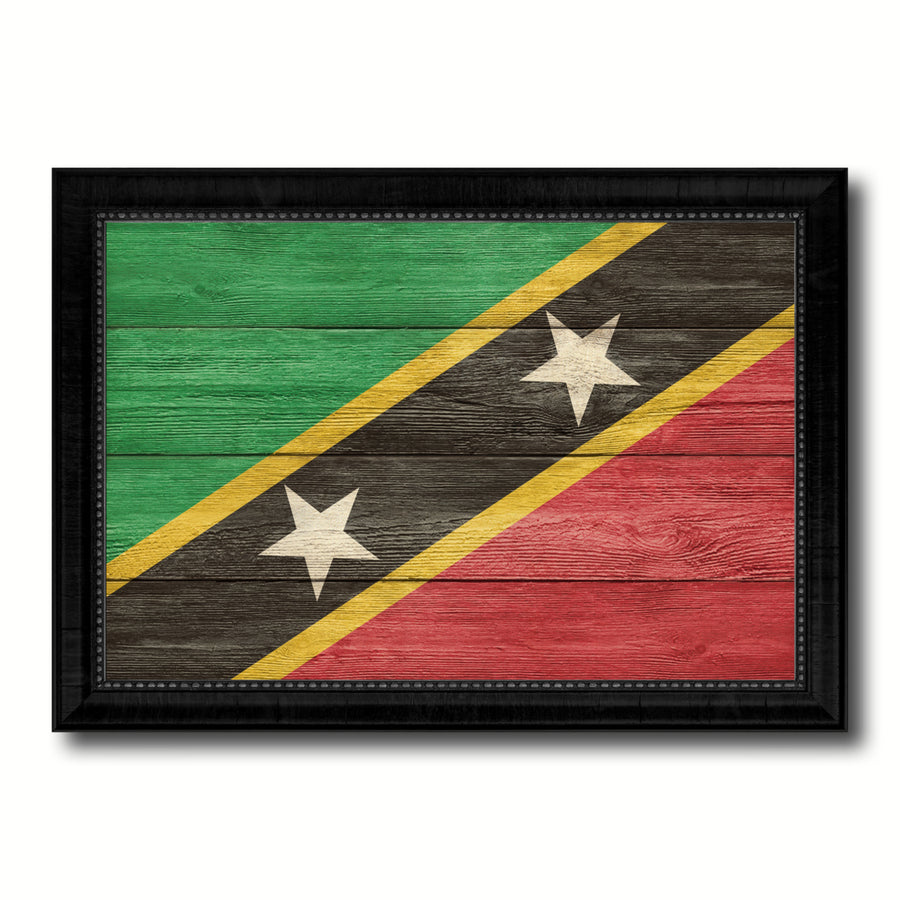 Saint Kitts and Nevis Country Flag Texture Canvas Print with Picture Frame  Wall Art Gift Ideas Image 1