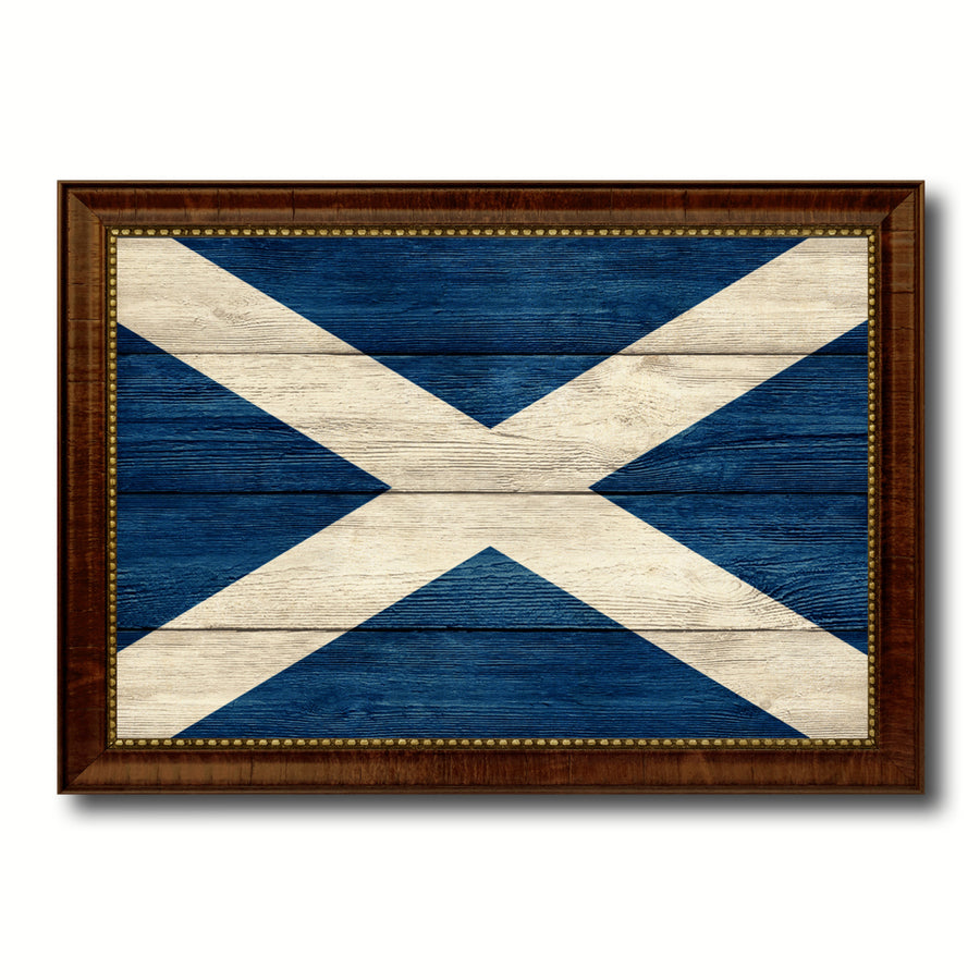 Scotland Country Flag Texture Canvas Print with Custom Frame  Gift Ideas Wall Decoration Image 1