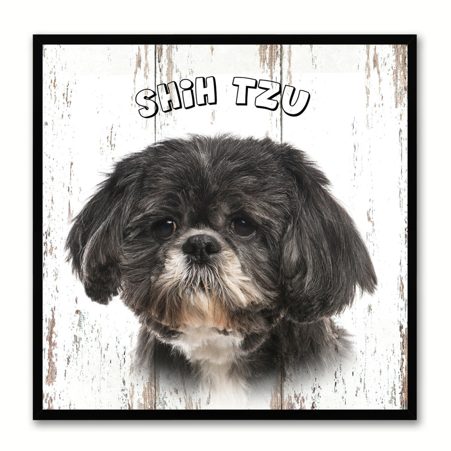 Shih Tzu Dog Canvas Print with Picture Frame Gift  Wall Art Decoration Image 1