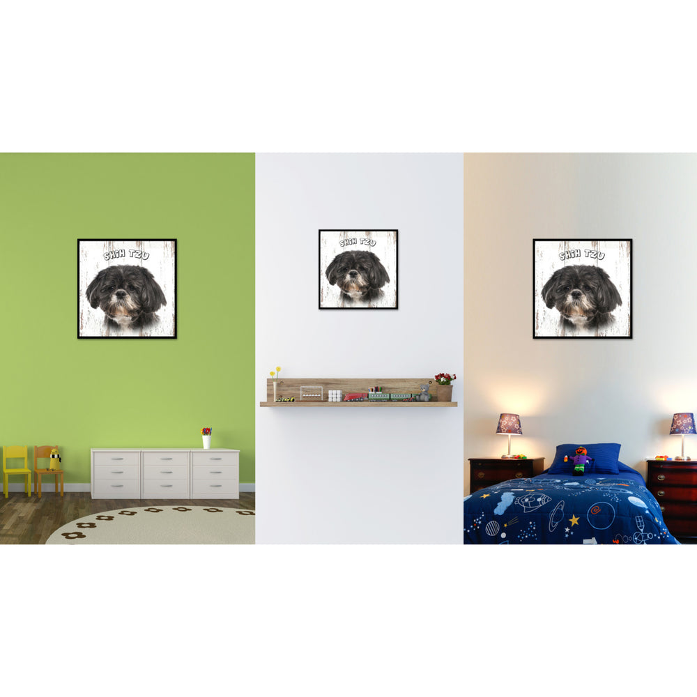 Shih Tzu Dog Canvas Print with Picture Frame Gift  Wall Art Decoration Image 2