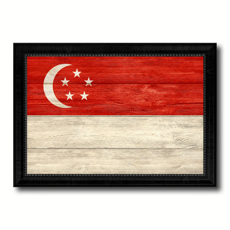 Singapore Country Flag Texture Canvas Print with Custom Frame  Wall Art Gift Image 1