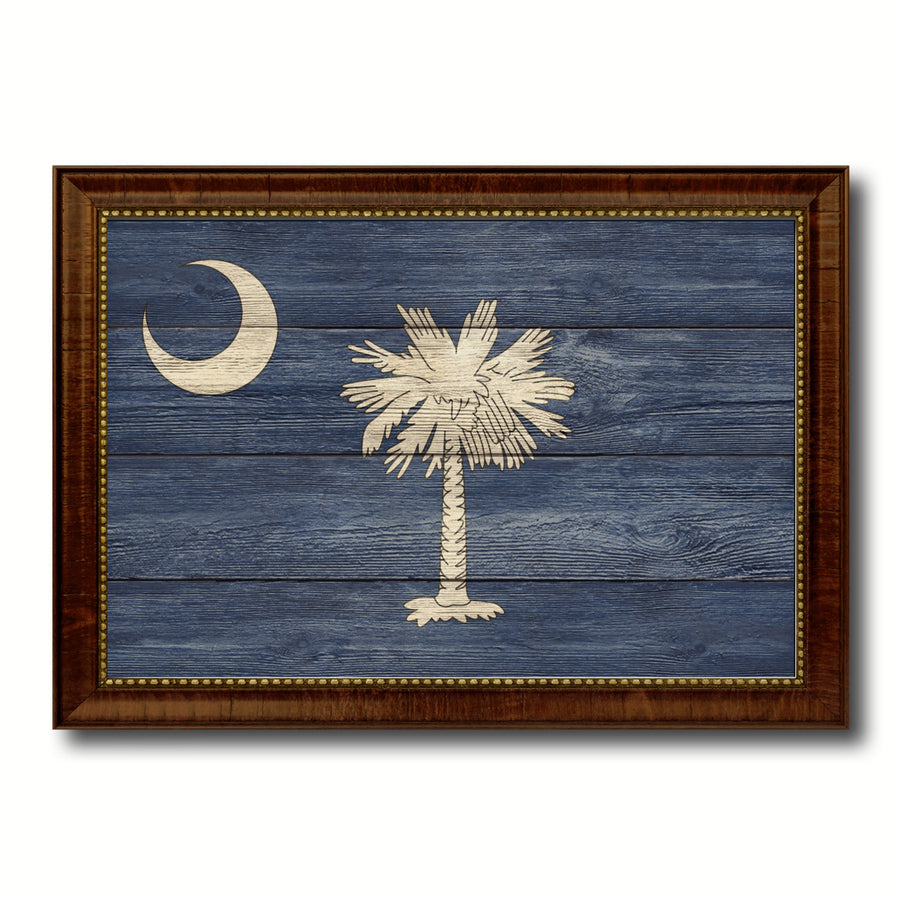 South Carolina Texture Flag Canvas Print with Picture Frame Gift Ideas  Wall Art Decoration Image 1