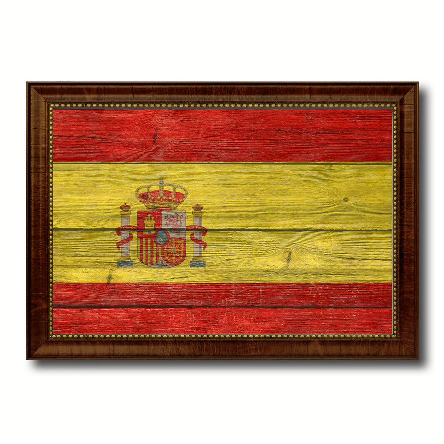 Spain Country Flag Texture Canvas Print with Custom Frame  Gift Ideas Wall Decoration Image 1