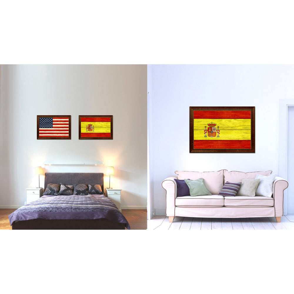 Spain Country Flag Texture Canvas Print with Custom Frame  Gift Ideas Wall Decoration Image 2