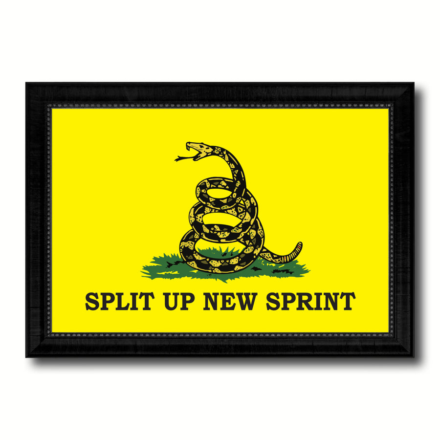 Split Up  Sprint Military Flag Canvas Print with Picture Frame Gifts  Wall Art Image 1