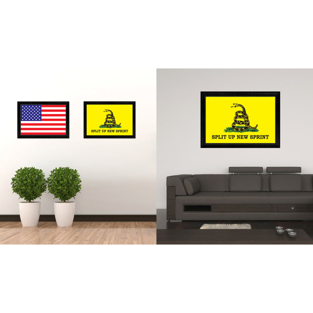 Split Up  Sprint Military Flag Canvas Print with Picture Frame Gifts  Wall Art Image 2