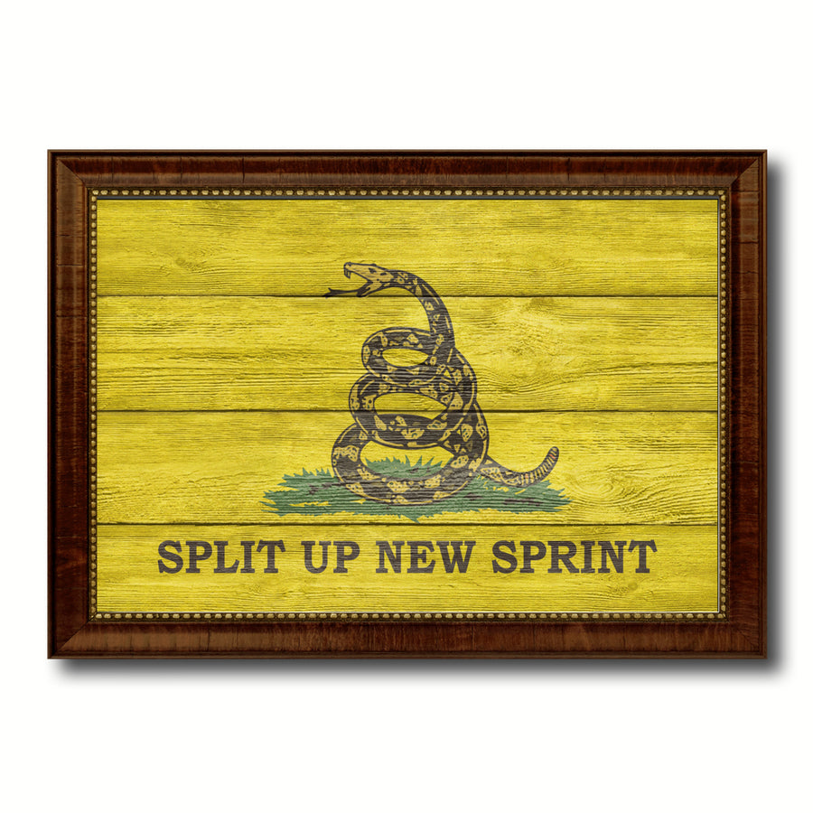Split Up  Sprint Military Textured Flag Canvas Print with Picture Frame  Wall Art Gifts Image 1