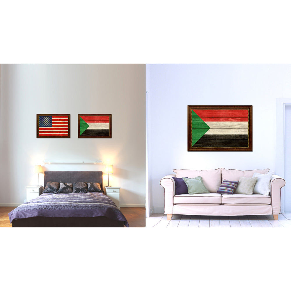 Sudan Country Flag Texture Canvas Print with Custom Frame  Gift Ideas Wall Decoration Image 2