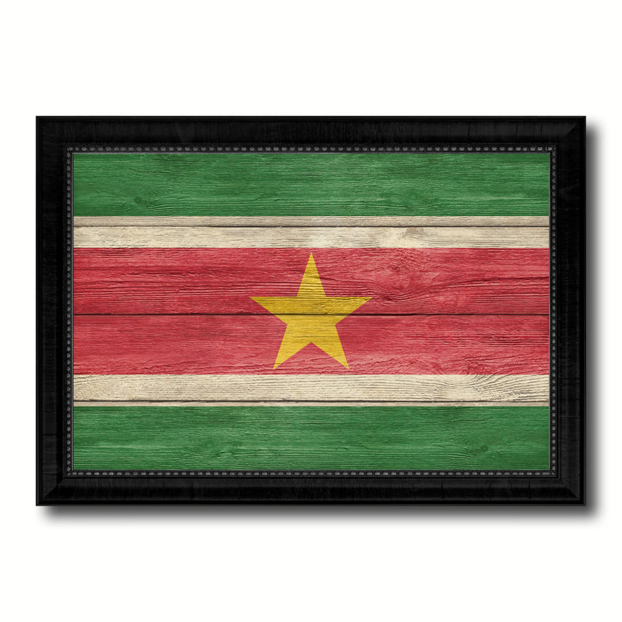 Suriname Country Flag Texture Canvas Print with Picture Frame  Wall Art Gift Ideas Image 1