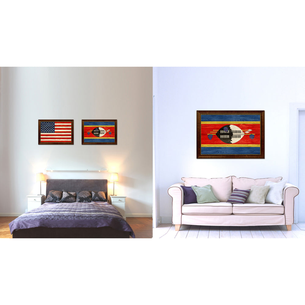 Swaziland Country Flag Texture Canvas Print with Custom Frame  Gift Ideas Wall Decoration Image 2