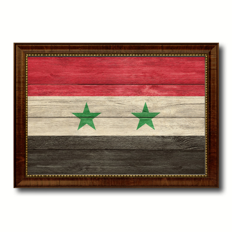 Syria Country Flag Texture Canvas Print with Custom Frame  Gift Ideas Wall Decoration Image 1