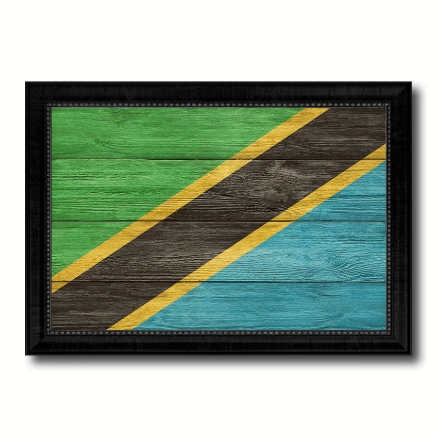 Tanzania Country Flag Texture Canvas Print with Picture Frame  Wall Art Gift Ideas Image 1