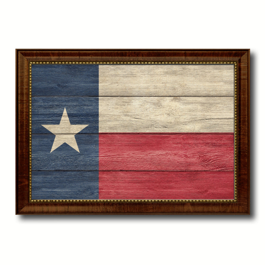 Texas Texture Flag Canvas Print with Picture Frame Gift Ideas  Wall Art Decoration Image 1