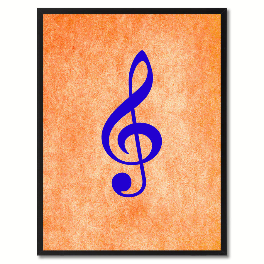 Treble Music Orange Canvas Print Pictures Frame Office  Wall Art Gifts Image 1