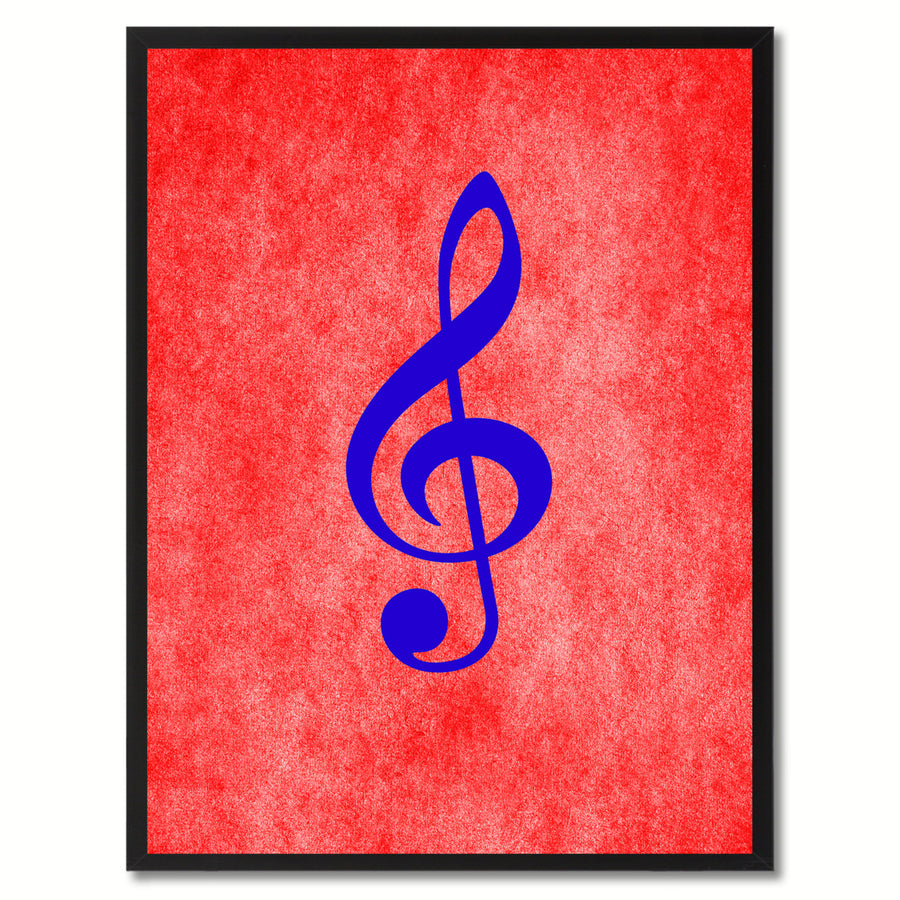 Treble Music Red Canvas Print Pictures Frame Office  Wall Art Gifts Image 1