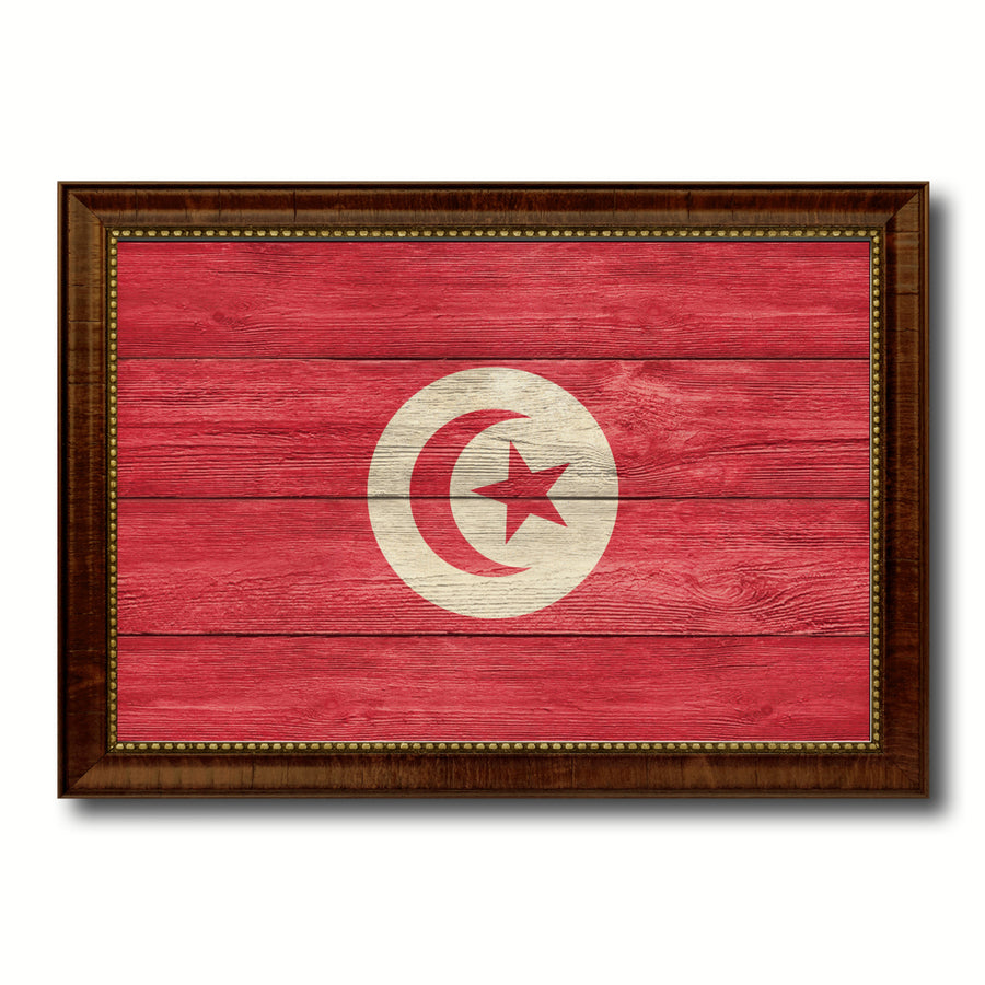 Tunisia Country Flag Texture Canvas Print with Custom Frame  Gift Ideas Wall Decoration Image 1