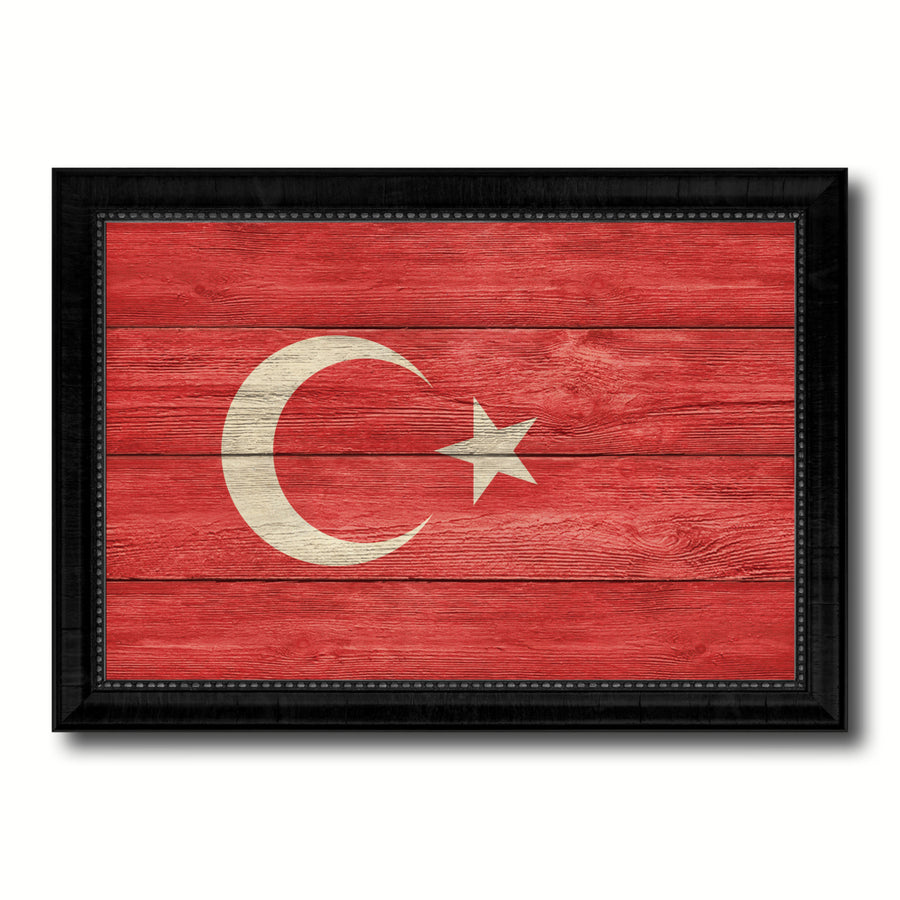 Turkey Country Flag Texture Canvas Print with Picture Frame  Wall Art Gift Ideas Image 1