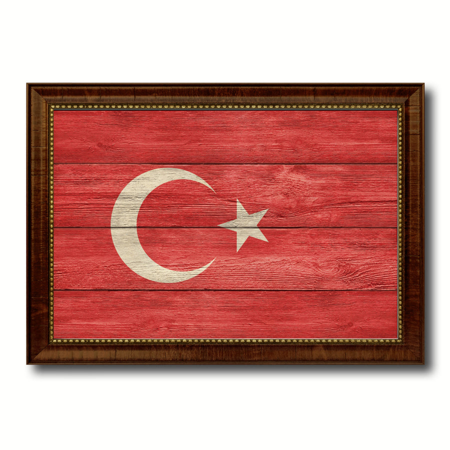 Turkey Country Flag Texture Canvas Print with Custom Frame  Gift Ideas Wall Decoration Image 1