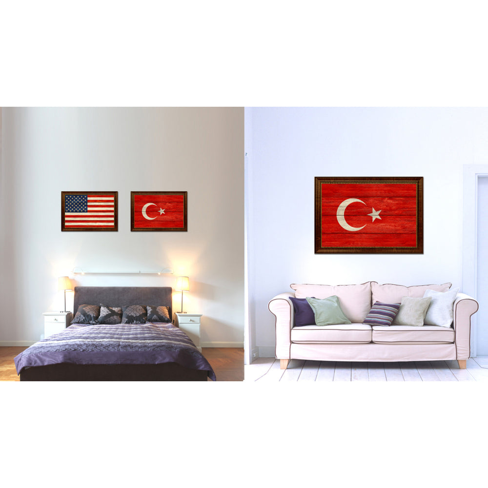 Turkey Country Flag Texture Canvas Print with Custom Frame  Gift Ideas Wall Decoration Image 2