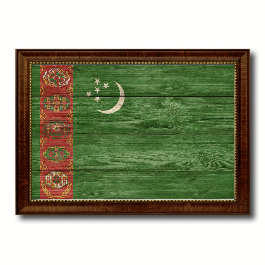 Turkmenistan Country Flag Texture Canvas Print with Custom Frame  Gift Ideas Wall Decoration Image 1