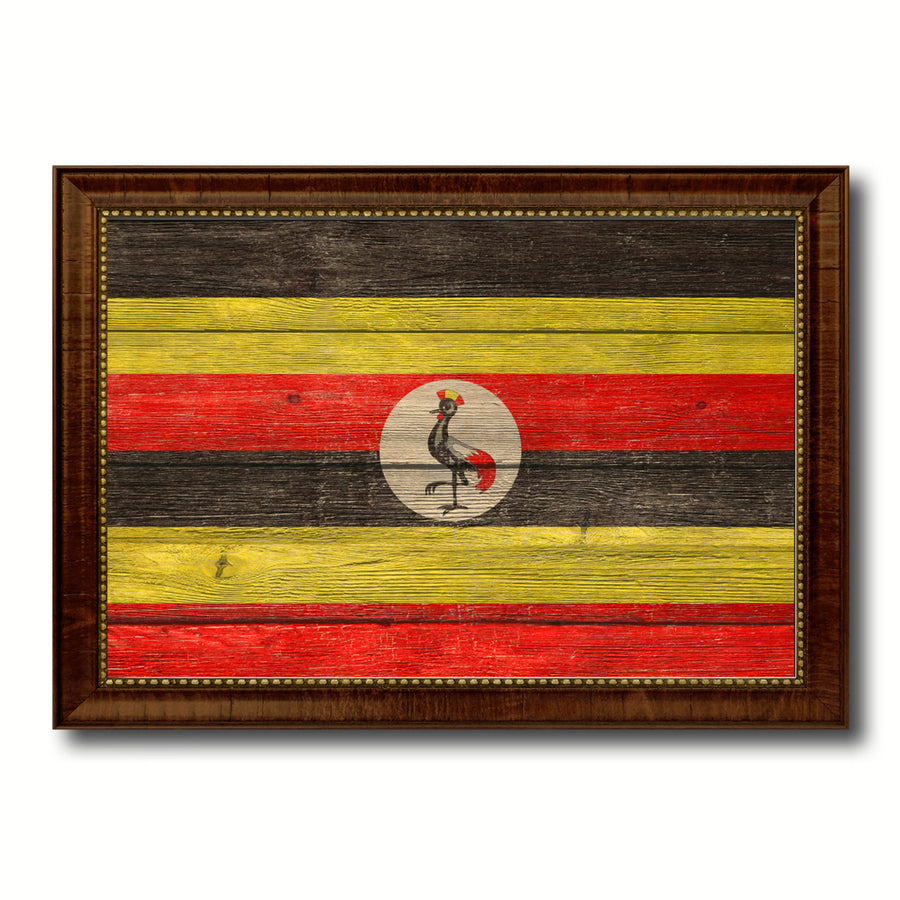 Uganda Country Flag Texture Canvas Print with Custom Frame  Gift Ideas Wall Decoration Image 1