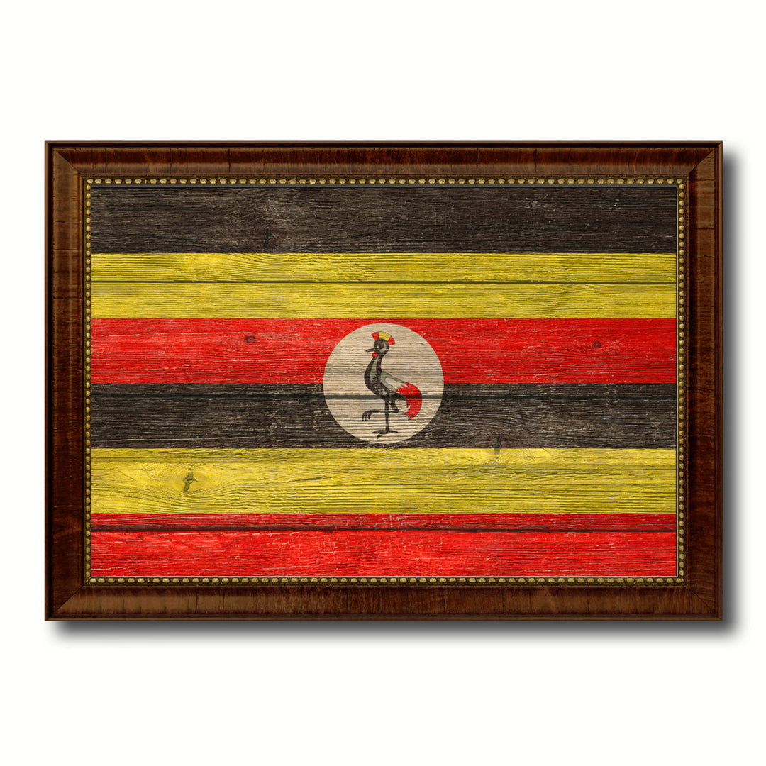 Uganda Country Flag Texture Canvas Print with Custom Frame  Gift Ideas Wall Decoration Image 1