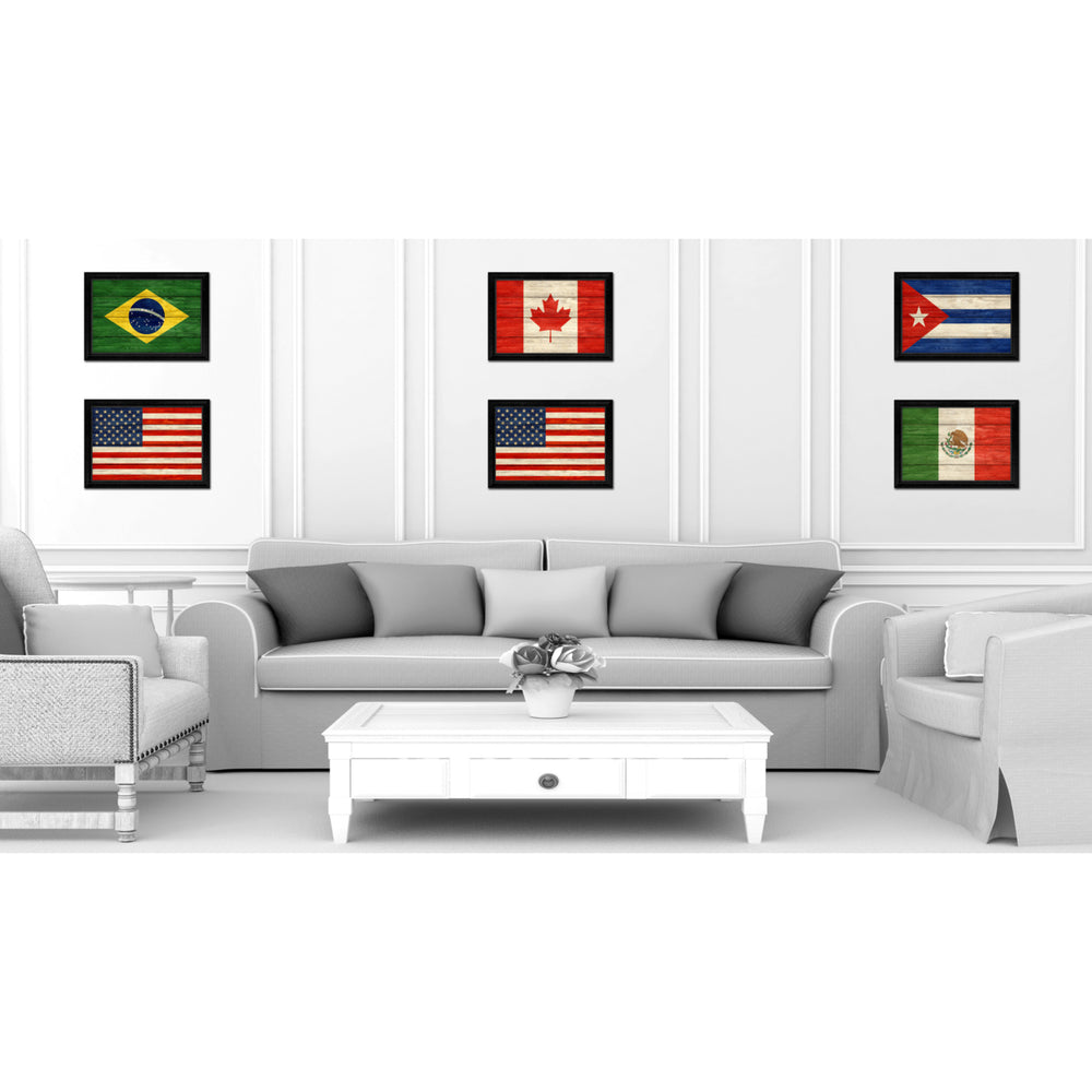 USA Country Flag Texture Canvas Print with Custom Frame  Wall Art Gift Image 2